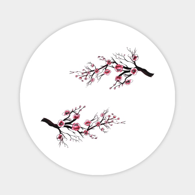 Sakura tree Magnet by Cloveer Studio